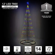 Multicolor LED Animated Outdoor Lightshow Tree, Black Frame