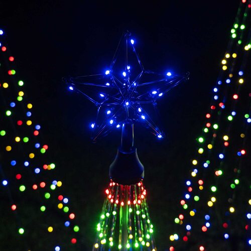 Multicolor LED Animated Outdoor Lightshow Tree, Black Frame