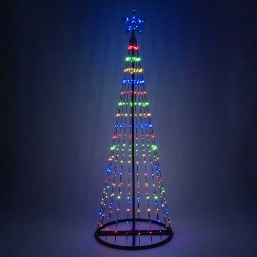 Multicolor LED Animated Outdoor Lightshow Tree, Black Frame