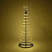 Warm White LED Animated Outdoor Lightshow Tree, Black Frame