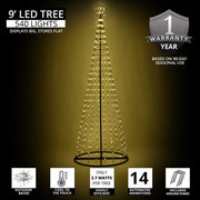 Warm White LED Animated Outdoor Lightshow Tree, Black Frame