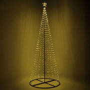 Warm White LED Animated Outdoor Lightshow Tree, Black Frame