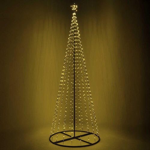 Warm White LED Animated Outdoor Lightshow Tree, Black Frame