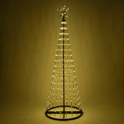 Warm White LED Animated Outdoor Lightshow Tree, Black Frame