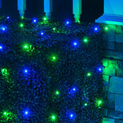 4' 6' 5mm Blue, Green 5mm LED Christmas Net Lights, 100 Lights on Green Wire