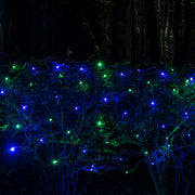 4' 6' 5mm Blue, Green SoftTwinkle 5mm LED Christmas Net Lights, 70 Lights on Green Wire