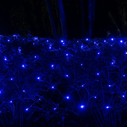 4' 6' 5mm Blue SoftTwinkle 5mm LED Christmas Net Lights, 70 Lights on Green Wire