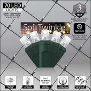 4' 6' 5mm Cool White SoftTwinkle 5mm LED Christmas Net Lights, 70 Lights on Green Wire