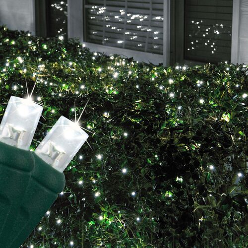 4' 6' 5mm Cool White Twinkle 5mm LED Christmas Net Lights, 100 Lights on Green Wire