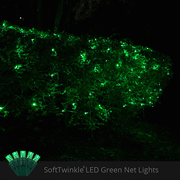 4' 6' 5mm Green SoftTwinkle 5mm LED Christmas Net Lights, 70 Lights on Green Wire