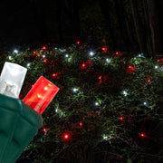 4' 6' 5mm Red, Cool White 5mm LED Christmas Net Lights, 100 Lights on Green Wire