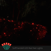 4' 6' 5mm Red SoftTwinkle 5mm LED Christmas Net Lights, 70 Lights on Green Wire