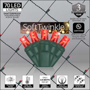 4' 6' 5mm Red SoftTwinkle 5mm LED Christmas Net Lights, 70 Lights on Green Wire