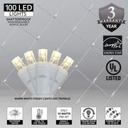 4' 6' 5mm Warm White 5mm LED Christmas Net Lights, 100 Lights on White Wire