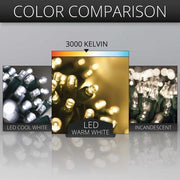 4' 6' 5mm Warm White Twinkle 5mm LED Christmas Net Lights, 100 Lights on Green Wire