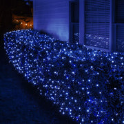 4' 6' Blue 5mm LED Christmas Net Lights, 100 Lamps on Green Wire