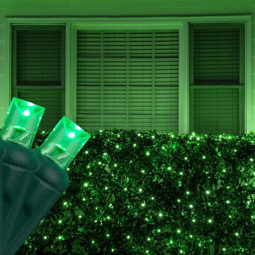 4' 6' Green 5mm LED Christmas Net Lights, 100 Lamps on Green Wire