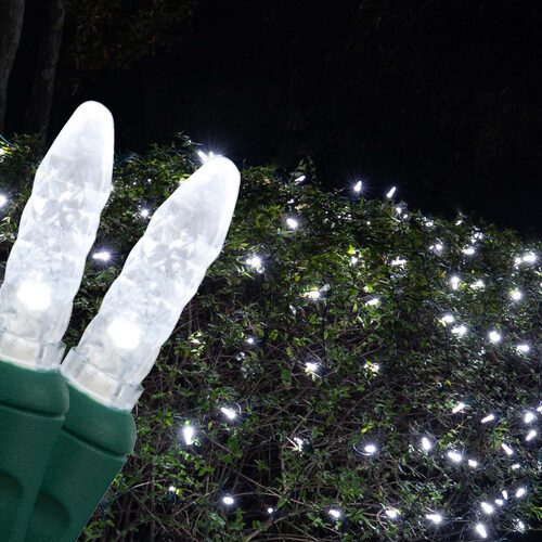 4' 6' M5 Cool White M5 LED Christmas Net Lights, 100 Lights on Green Wire