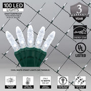 4' 6' M5 Cool White M5 LED Christmas Net Lights, 100 Lights on Green Wire