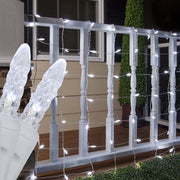 4' 6' M5 Cool White M5 LED Christmas Net Lights, 100 Lights on White Wire