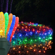 4' 6' M5 Multicolor M5 LED Christmas Net Lights, 100 Lights on Green Wire