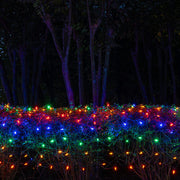 4' 6' M5 Multicolor M5 LED Christmas Net Lights, 100 Lights on Green Wire