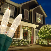 4' 6' M5 Warm White M5 LED Christmas Net Lights, 100 Lights on Green Wire