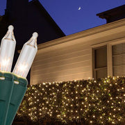 Mini Clear Mini Christmas Net Lights, Lights on Green Wire