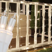 4' 6' Mini Clear Mini Christmas Net Lights, 150 Lights on White Wire