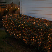 4' 6' Mini Orange Mini Christmas Net Lights, 150 Lights on Green Wire