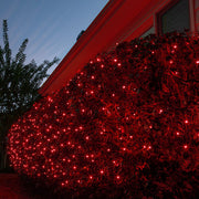 4' 6' Red 5mm LED Christmas Net Lights, 100 Lamps on Green Wire
