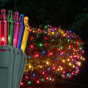 4' 8' Multicolor Mini Christmas Net Lights, 200 Lamps on Green Wire