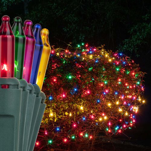 4' 8' Multicolor Mini Christmas Net Lights, 200 Lamps on Green Wire