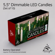 5.5" Remote Controlled LED Christmas Tree Candle Lights, Set of 10