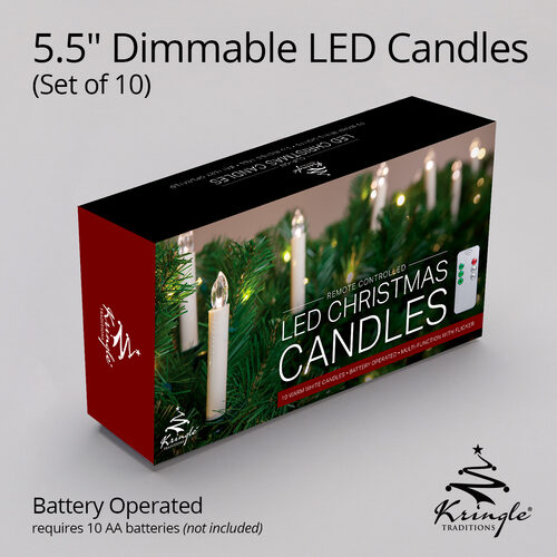 5.5" Remote Controlled LED Christmas Tree Candle Lights, Set of 10