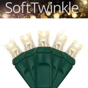 5mm Warm White SoftTwinkle LED Christmas Lights, Green Wire