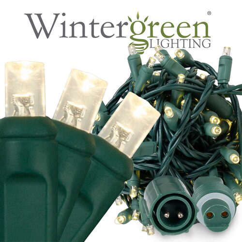 5mm Warm White WeatherPRO TM Commercial LED Lights, Green Wire