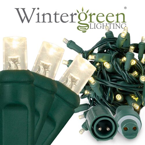 5mm Warm White WeatherPRO TM Commercial LED Lights, Green Wire