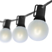 Cool White FlexFilament TM Satin LED Patio String Light Set with G50 Bulbs on Black Wire, E12 Base