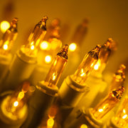 50 Gold Mini Lights, Green Wire, 6" Spacing