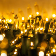 50 Gold Mini Lights, Green Wire, 6" Spacing