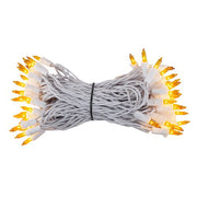 50 Gold Mini Lights, White Wire, 4" Spacing