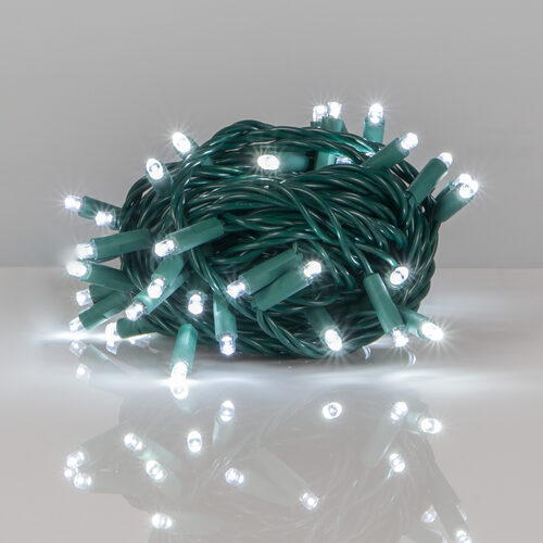 Kringle Traditions 5mm Cool White LED Christmas Lights, Green Wire