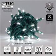 Kringle Traditions 5mm Cool White LED Christmas Lights, Green Wire
