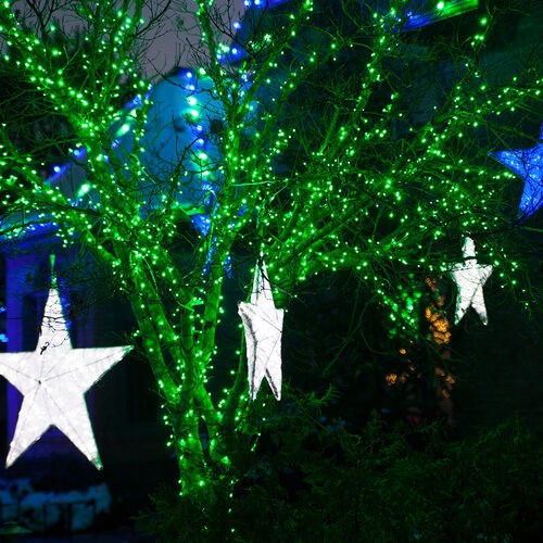 Kringle Traditions 5mm Green LED Christmas Lights, Green Wire, Balled Set