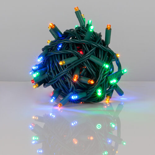 Kringle Traditions 5mm Multicolor LED Christmas Lights, Green Wire