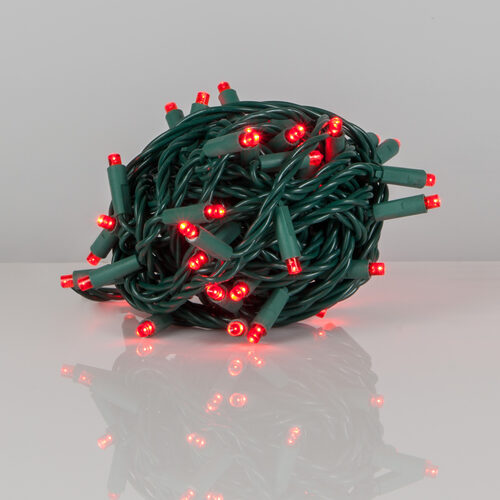 Kringle Traditions 5mm Red LED Christmas Lights, Green Wire