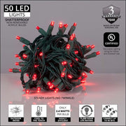 Kringle Traditions 5mm Red LED Christmas Lights, Green Wire