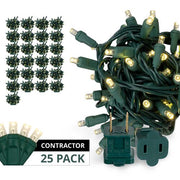 50 Kringle Traditions 5mm Warm White LED Christmas Lights, Green Wire, 4" Spacing, Contractor Pack