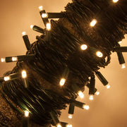 50 Kringle Traditions 5mm Warm White LED Christmas Lights, Green Wire, 4" Spacing, Contractor Pack